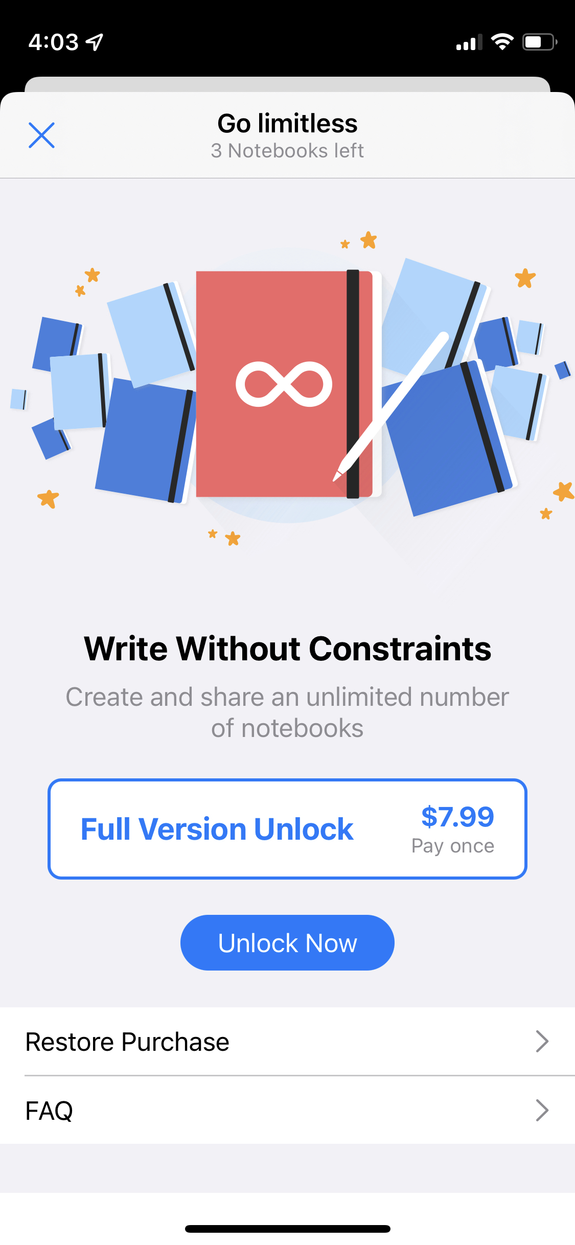 GoodNotes app subscription paywall