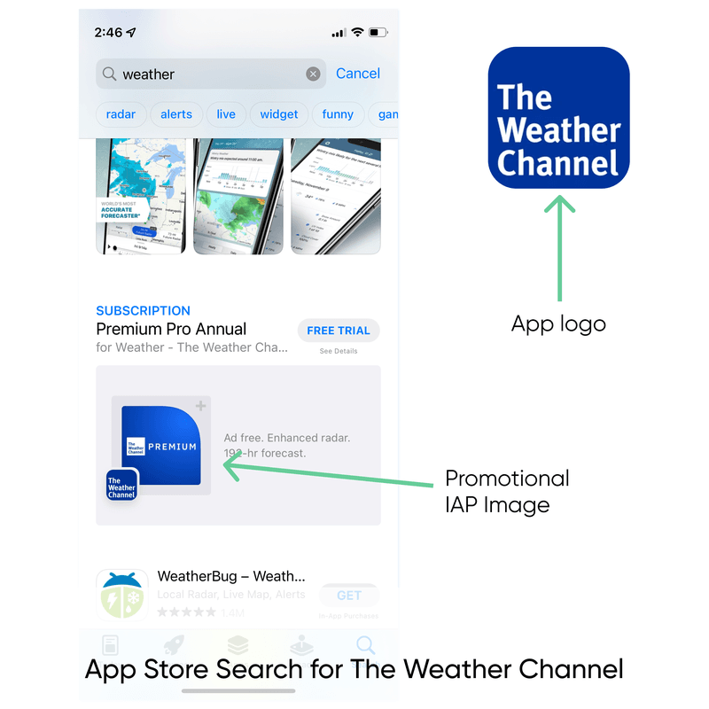 weather channel app iap